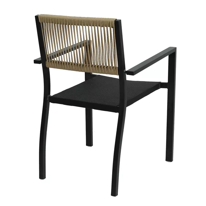 Πολυθρόνα Κήπου ArteLibre HORUS Μαύρο/Καφέ Αλουμίνιο/Rattan 56x58x83cm