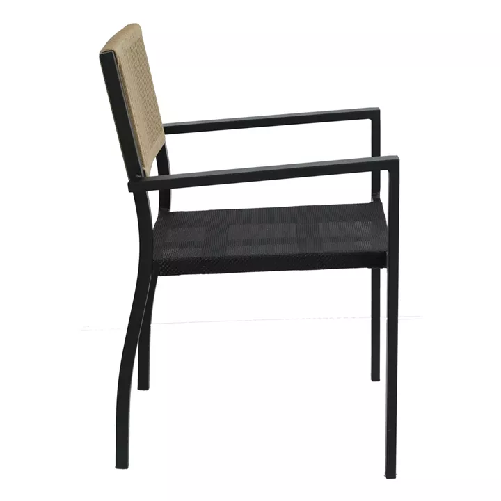 Πολυθρόνα Κήπου ArteLibre HORUS Μαύρο/Καφέ Αλουμίνιο/Rattan 56x58x83cm