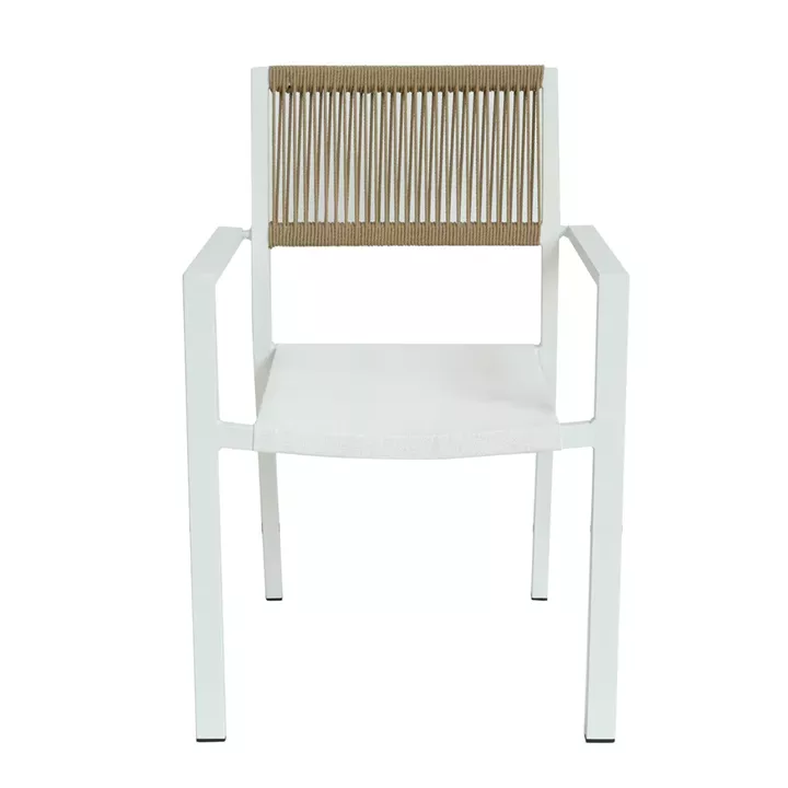 Πολυθρόνα Κήπου ArteLibre HORUS Λευκό/Καφέ Αλουμίνιο/Rattan 56x58x83cm