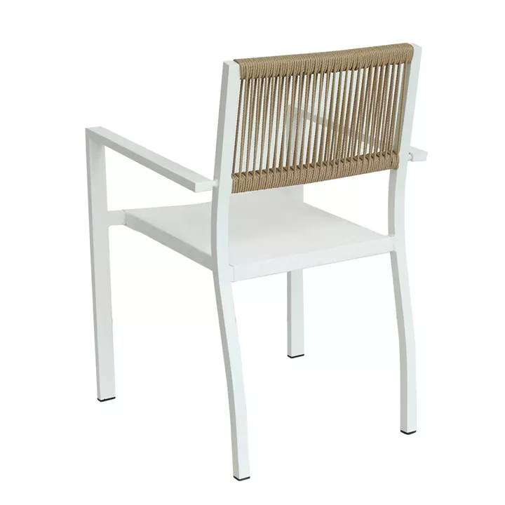 Πολυθρόνα Κήπου ArteLibre HORUS Λευκό/Καφέ Αλουμίνιο/Rattan 56x58x83cm