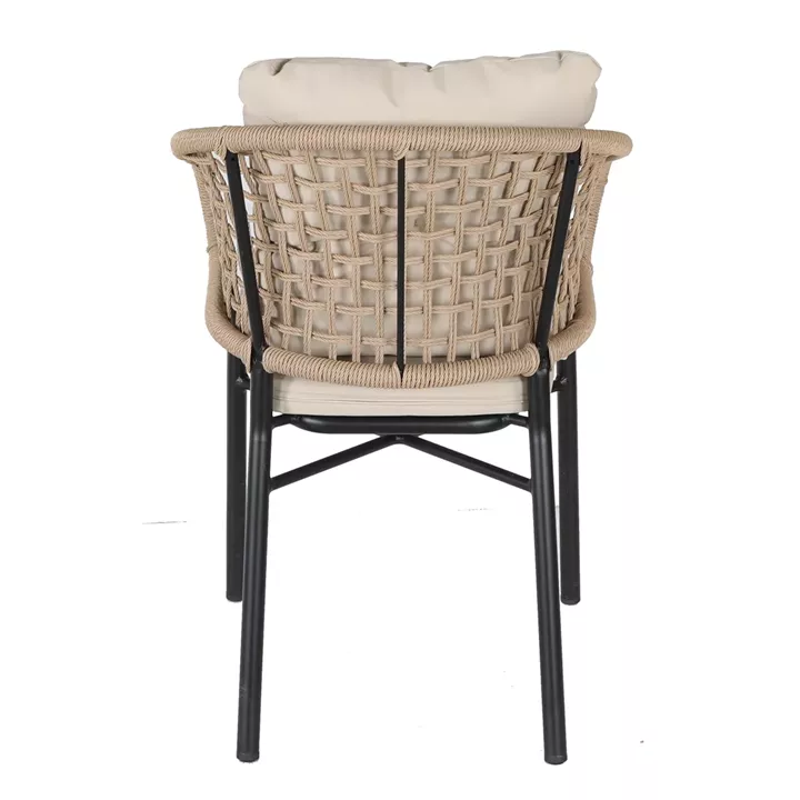 Πολυθρόνα Κήπου ArteLibre ANHUR Με Μαξιλάρια Μαύρο/Καφέ Αλουμίνιο/Rattan 60x58x84cm