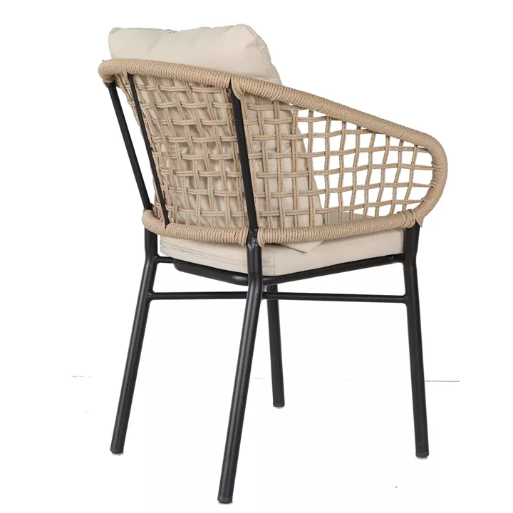 Πολυθρόνα Κήπου ArteLibre ANHUR Με Μαξιλάρια Μαύρο/Καφέ Αλουμίνιο/Rattan 60x58x84cm