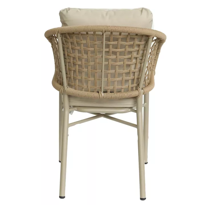 Πολυθρόνα Κήπου ArteLibre ANHUR Με Μαξιλάρια Μπεζ/Καφέ Αλουμίνιο/Rattan 60x58x84cm