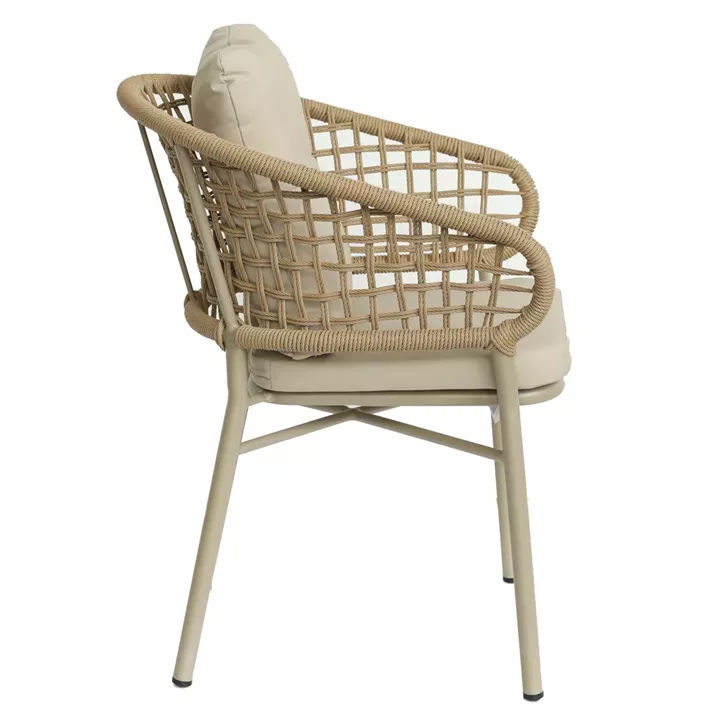 Πολυθρόνα Κήπου ArteLibre ANHUR Με Μαξιλάρια Μπεζ/Καφέ Αλουμίνιο/Rattan 60x58x84cm