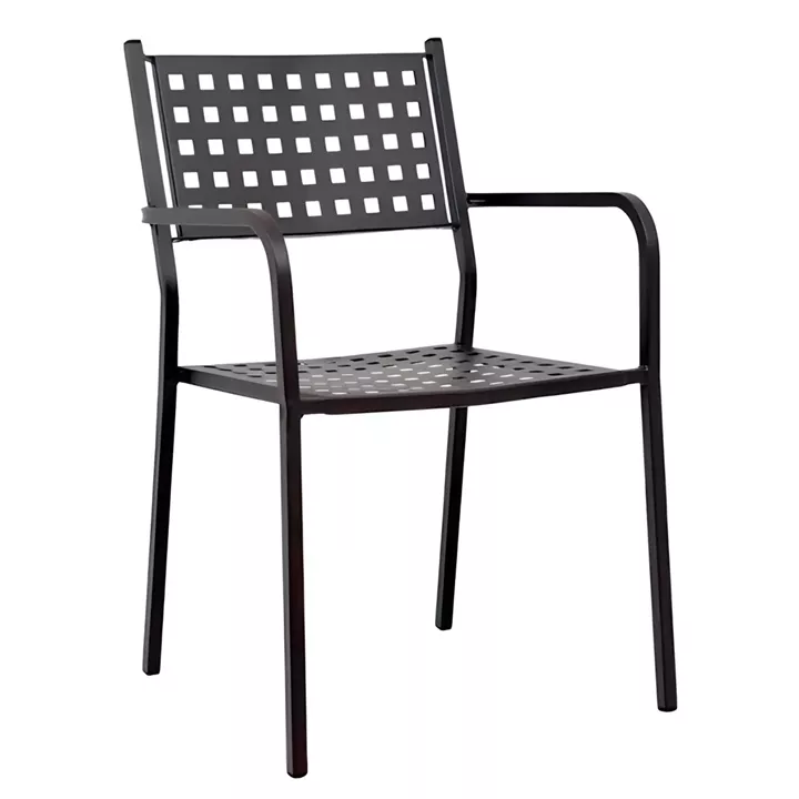 Πολυθρόνα Κήπου ArteLibre MONTU Μαύρο Μέταλλο 54x51x84cm