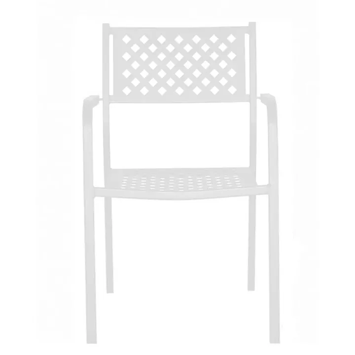 Πολυθρόνα Κήπου ArteLibre MONTU Λευκό Μέταλλο 54x51x84cm