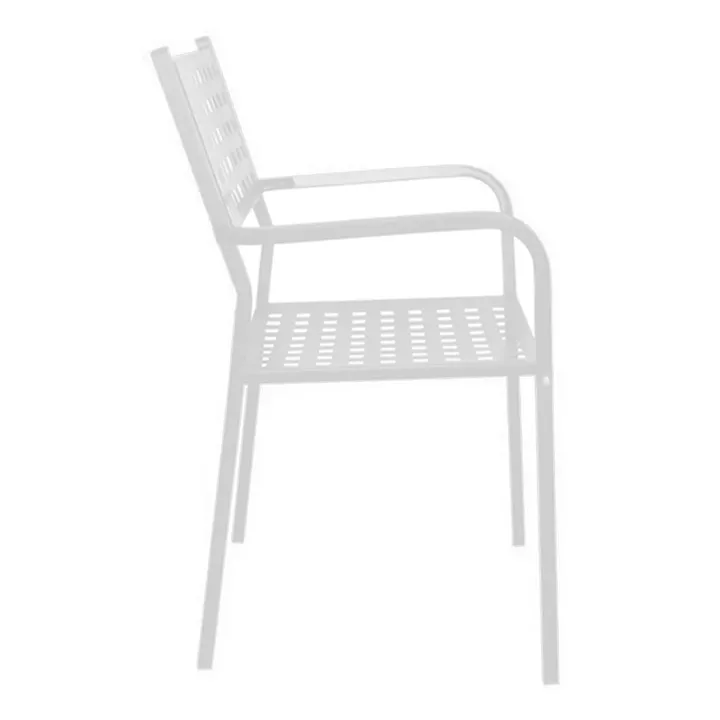 Πολυθρόνα Κήπου ArteLibre MONTU Λευκό Μέταλλο 54x51x84cm