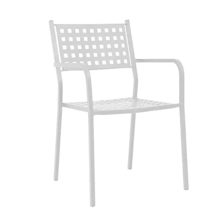 Πολυθρόνα Κήπου ArteLibre MONTU Λευκό Μέταλλο 54x51x84cm