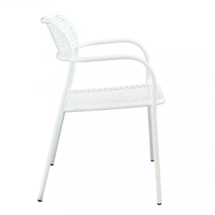 Πολυθρόνα Κήπου ArteLibre SOBEK Λευκό Μέταλλο 55x57x76cm