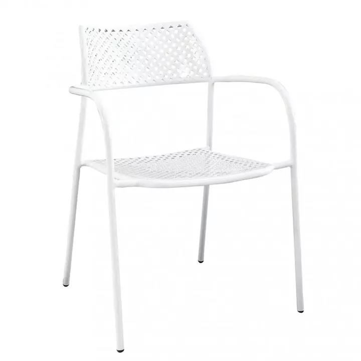 Πολυθρόνα Κήπου ArteLibre SOBEK Λευκό Μέταλλο 55x57x76cm