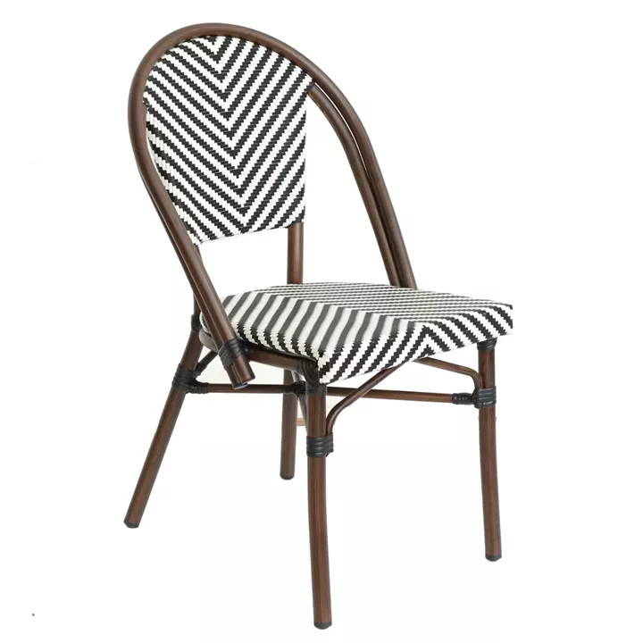 Πολυθρόνα Κήπου ArteLibre AKIRA Λευκό/Μαύρο/Καφέ Μπαμπού/Rattan 48x56x86cm