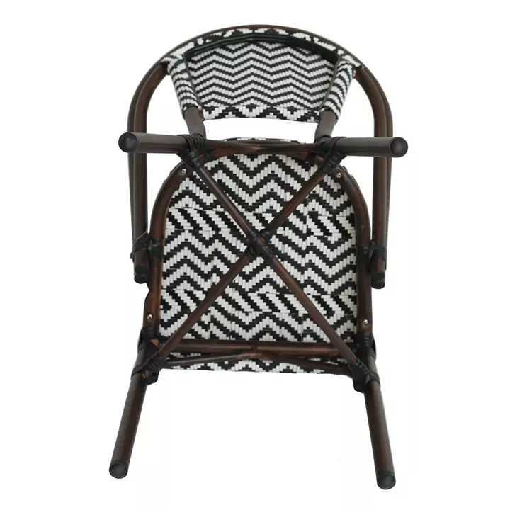 Πολυθρόνα Κήπου ArteLibre RYOTA Λευκό/Μαύρο/Καφέ Μπαμπού/Rattan 48x56x86cm