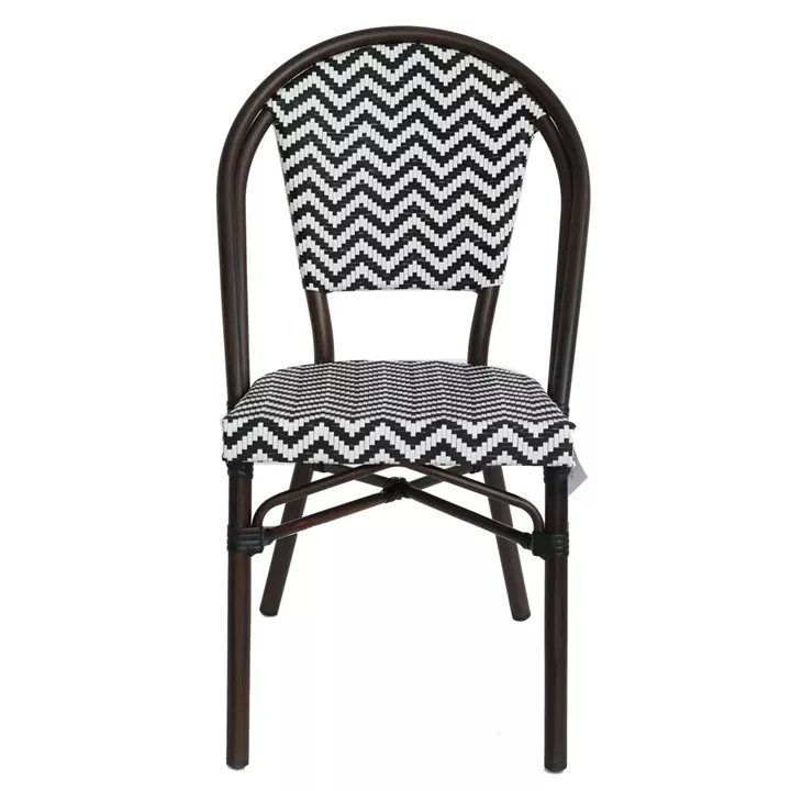 Πολυθρόνα Κήπου ArteLibre RYOTA Λευκό/Μαύρο/Καφέ Μπαμπού/Rattan 48x56x86cm