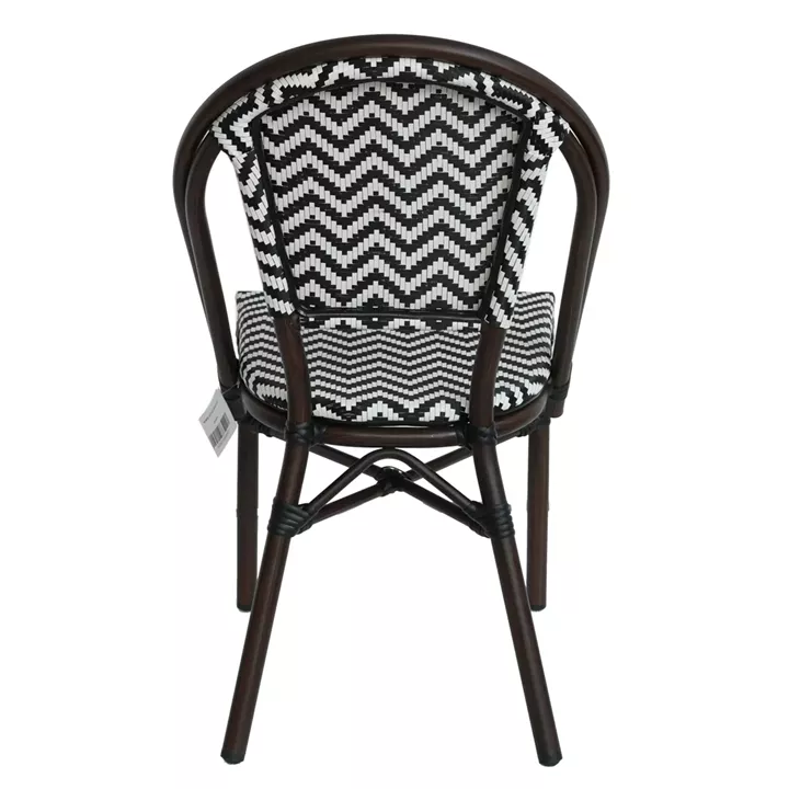 Πολυθρόνα Κήπου ArteLibre RYOTA Λευκό/Μαύρο/Καφέ Μπαμπού/Rattan 48x56x86cm