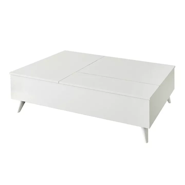 Τραπεζάκι σαλονιού Roy Megapap με σερβιτόρο χρώμα λευκό 121x69x40εκ.