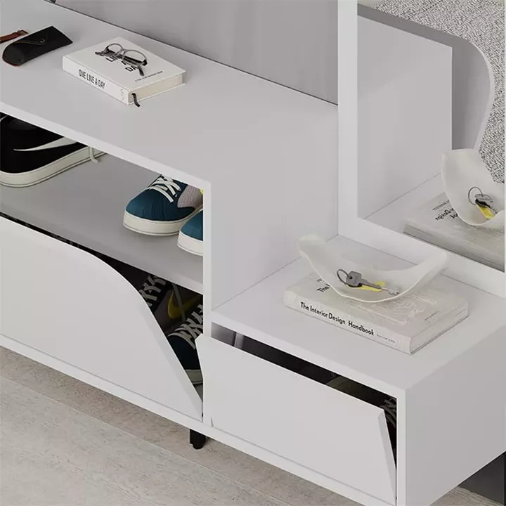 Έπιπλο εισόδου Mila Megapap με κρεμάστρα χρώμα λευκό 120x37x171,6εκ.