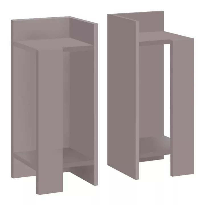 Κομοδίνο Elos Megapap σετ 2 τεμαχίων χρώμα ανοιχτή μόκα 25x27x60εκ.