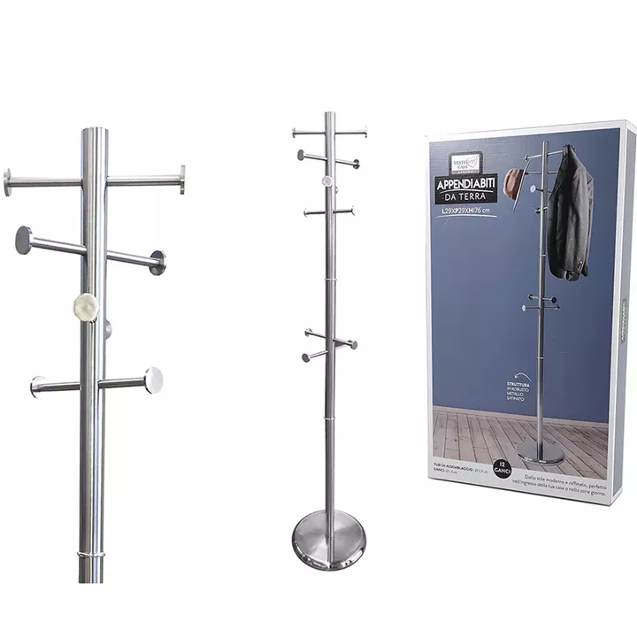 Καλόγερος μεταλλικό/ασημί 29x29x176cm