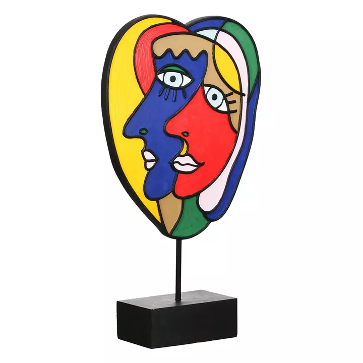  Sculpture Face Motif Συνθετική Ρητίνη Πολύχρωμη 2 Ποικιλία 20X7X35Cm 20X7X35Cm