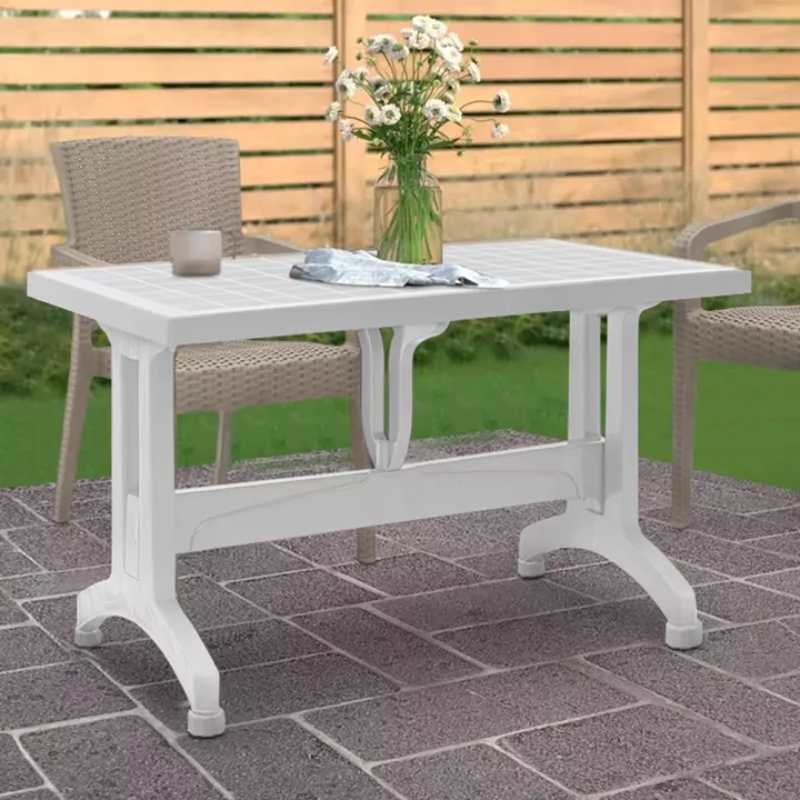 Τραπέζι πολυπροπυλενίου Callan Megapap χρώμα λευκό 120x70x73εκ.