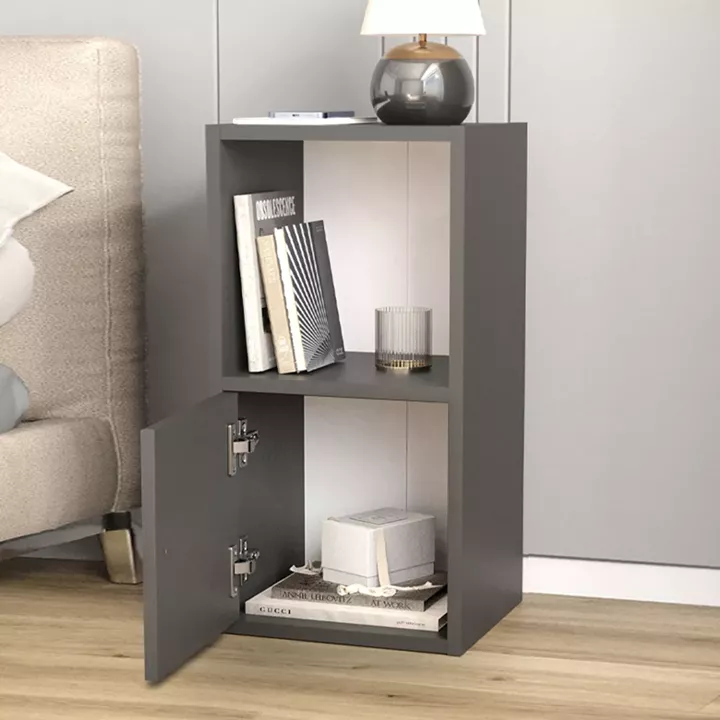 Κομοδίνο Vito Megapap χρώμα ανθρακί 34x30x66,4εκ.