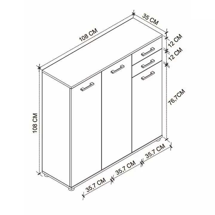 Παπουτσοθήκη - ντουλάπι Polly Megapap χρώμα pine oak 108x35x108εκ.