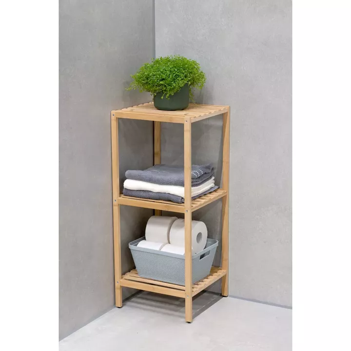 Ράφι Μπάνιου 3 Επιπέδων Μπαμπού