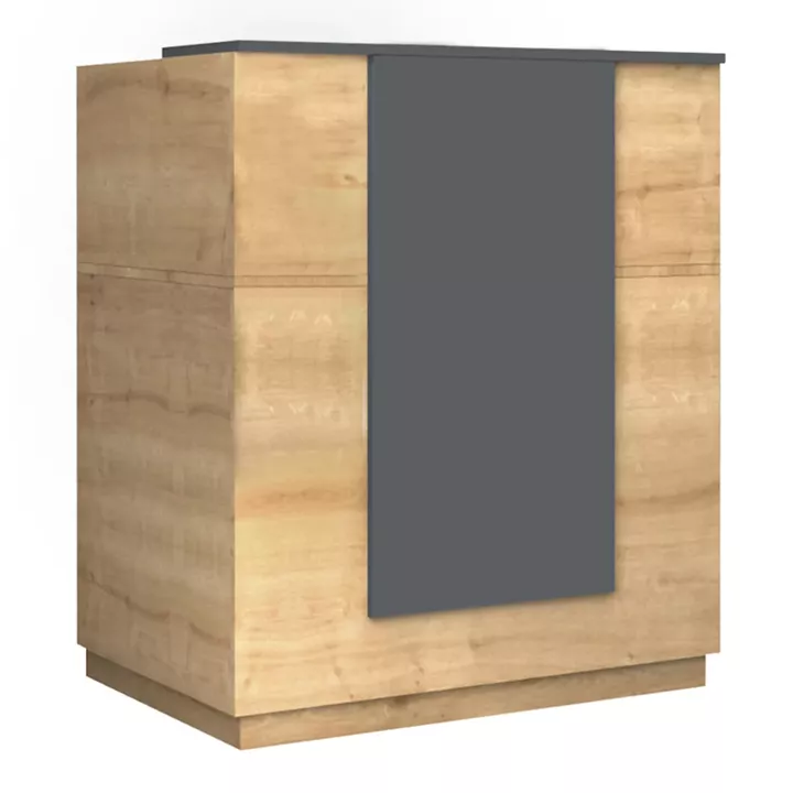 Γραφείο reception Gemini Megapap χρώμα φυσικό οξιάς - ανθρακί 100x70x110εκ.