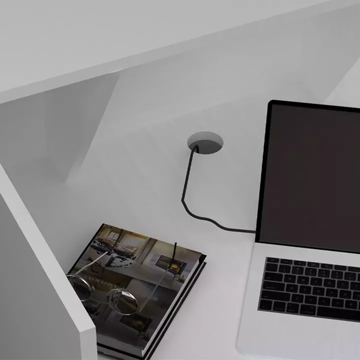 Γραφείο reception Gemini Megapap χρώμα λευκό 90x50x110εκ.