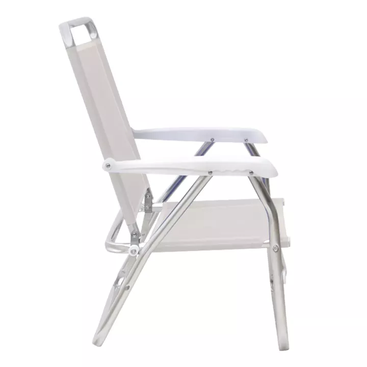 Καρεκλάκι παραλίας Alu Megapap αλουμινίου χρώμα λευκό 54x52x80εκ.