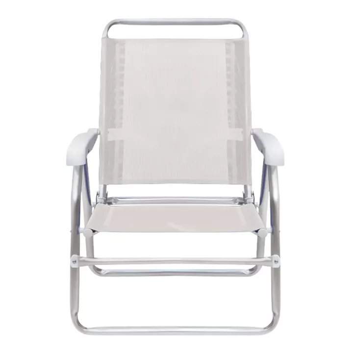 Καρεκλάκι παραλίας Alu Megapap αλουμινίου χρώμα λευκό 54x52x80εκ.