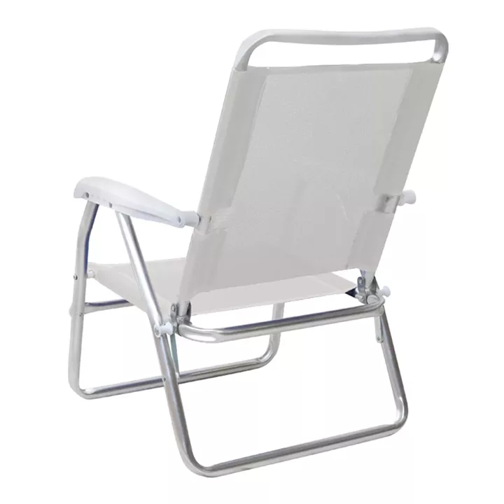 Καρεκλάκι παραλίας Alu Megapap αλουμινίου χρώμα λευκό 54x52x80εκ.