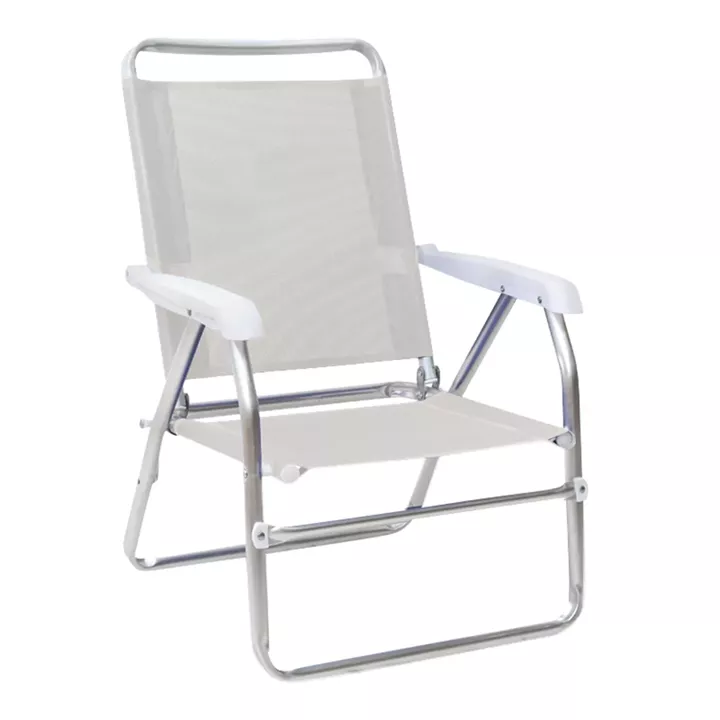 Καρεκλάκι παραλίας Alu Megapap αλουμινίου χρώμα λευκό 54x52x80εκ.