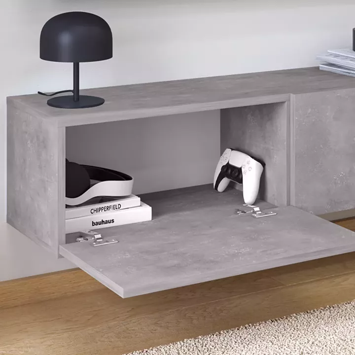 Έπιπλο τηλεόρασης επιτοίχιο Palm Megapap χρώμα γκρι ρετρό 120x32x30εκ.