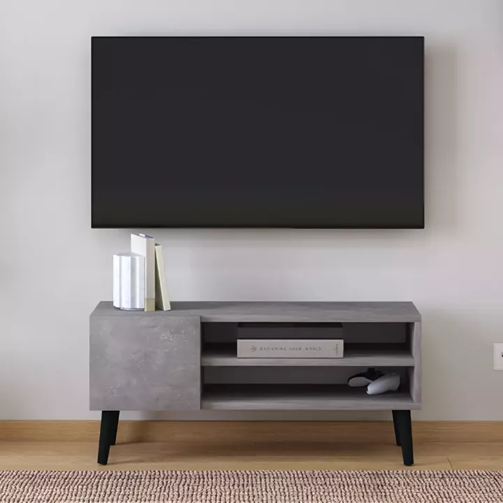 Έπιπλο τηλεόρασης Porto Megapap χρώμα γκρι ρετρό 90x32x42εκ.