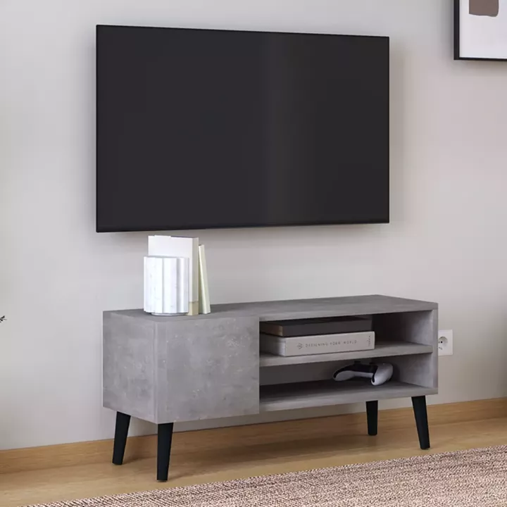 Έπιπλο τηλεόρασης Porto Megapap χρώμα γκρι ρετρό 90x32x42εκ.