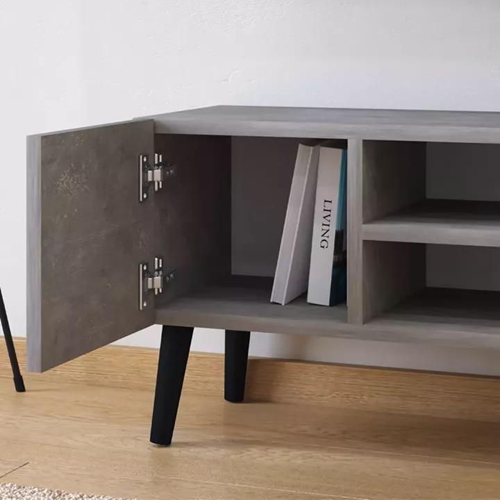 Έπιπλο τηλεόρασης Porto Megapap χρώμα γκρι ρετρό 90x32x42εκ.