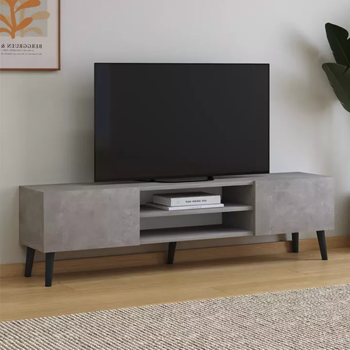 Έπιπλο τηλεόρασης Plane Megapap χρώμα γκρι ρετρό 150x32x46εκ.