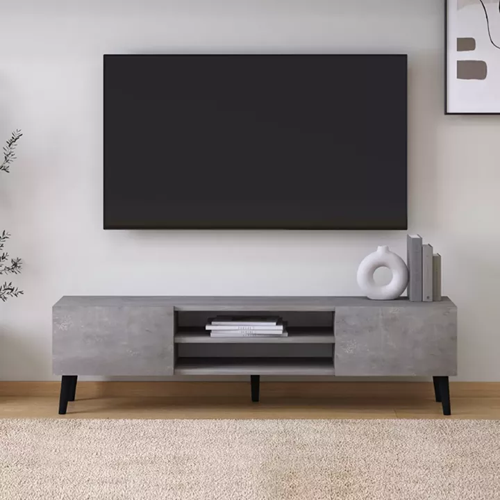 Έπιπλο τηλεόρασης Plane Megapap χρώμα γκρι ρετρό 150x32x46εκ.