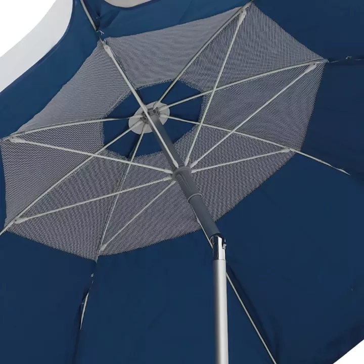 Ομπρέλα θαλάσσης αλουμινίου Malibu Megapap με UPF 50+ προστασία χρώμα ασημί - μπλε Ø2m