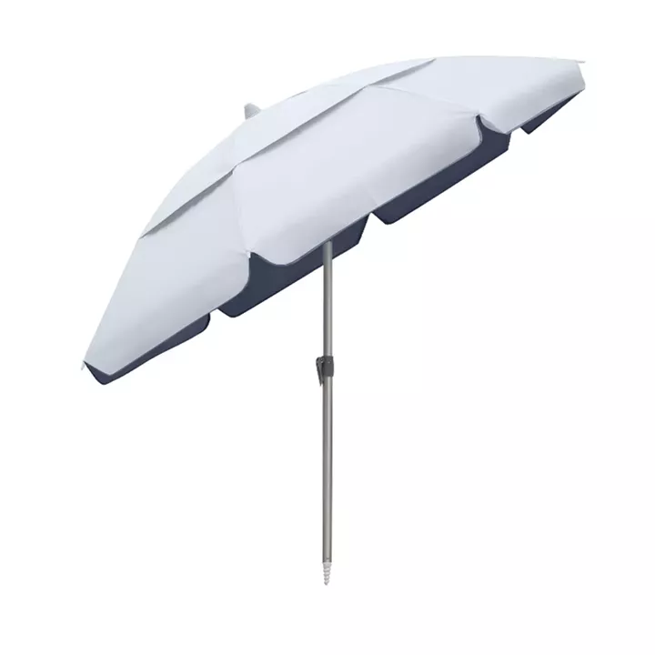 Ομπρέλα θαλάσσης αλουμινίου Malibu Megapap με UPF 50+ προστασία χρώμα ασημί - μπλε Ø2m