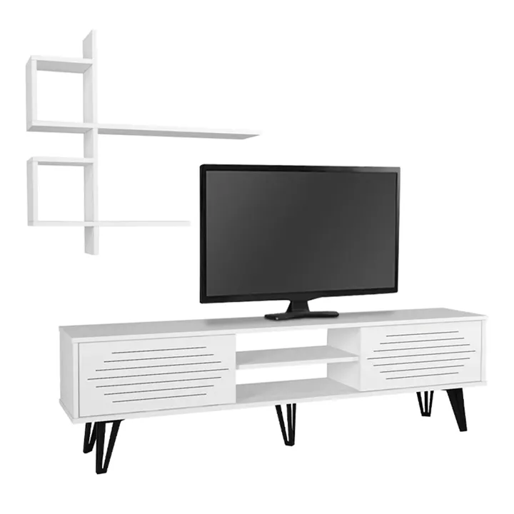 Σύνθεση τηλεόρασης Salerno Megapap χρώμα λευκό 180x35x51εκ.