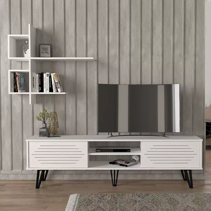 Σύνθεση τηλεόρασης Salerno Megapap χρώμα λευκό 180x35x51εκ.