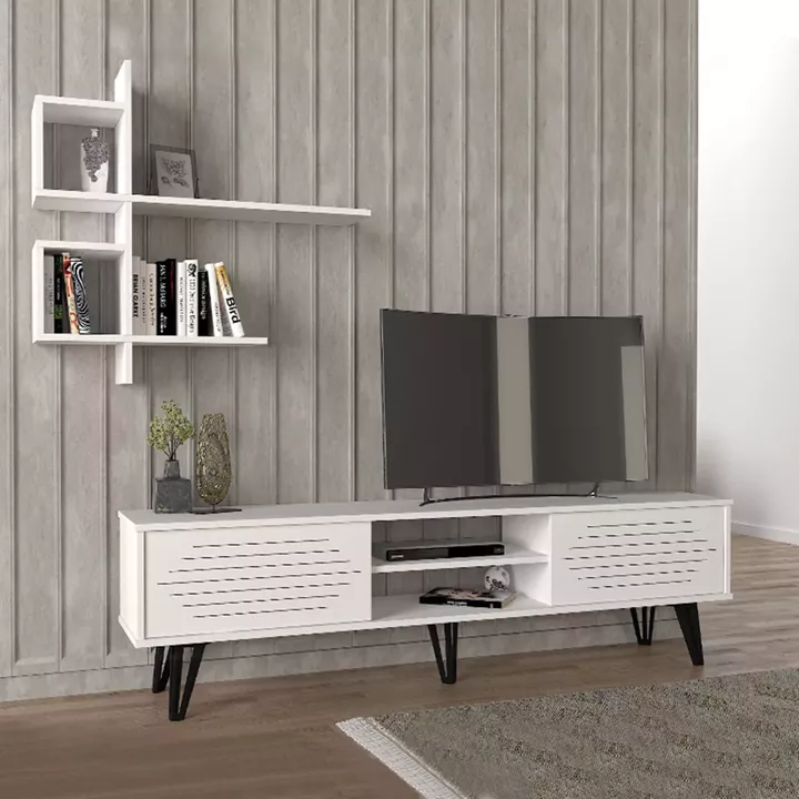 Σύνθεση τηλεόρασης Salerno Megapap χρώμα λευκό 180x35x51εκ.