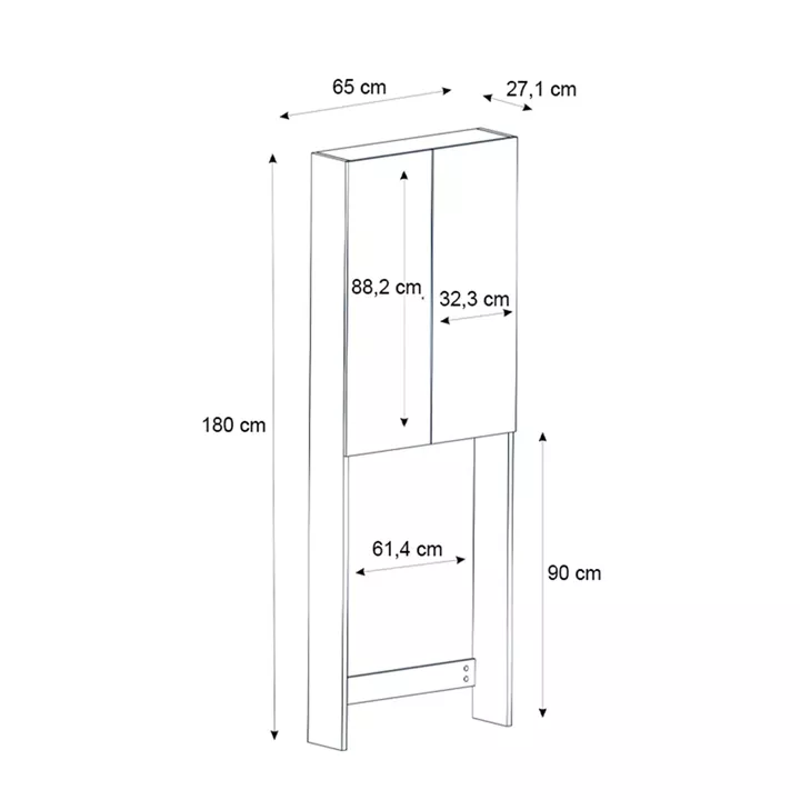 Έπιπλο πλυντηρίου Romme Megapap χρώμα sepet oak 65x27,1x180εκ.