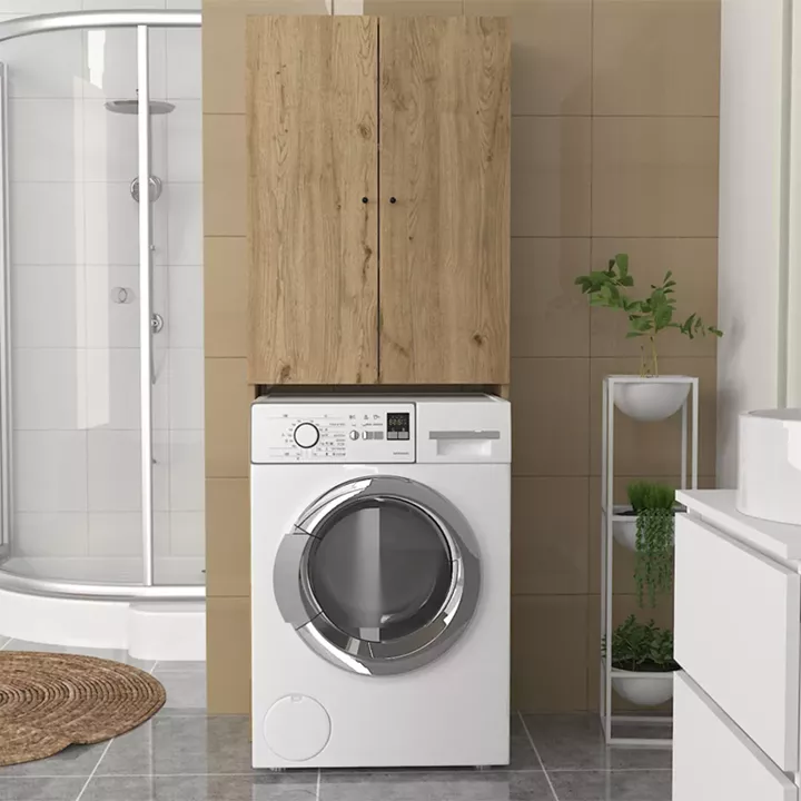 Έπιπλο πλυντηρίου Romme Megapap χρώμα sepet oak 65x27,1x180εκ.