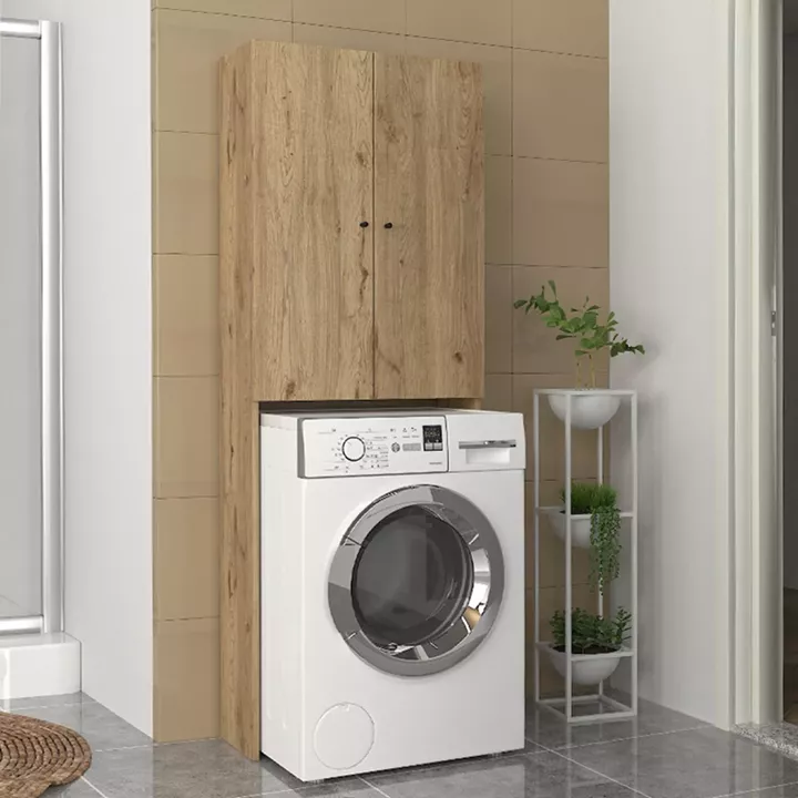 Έπιπλο πλυντηρίου Romme Megapap χρώμα sepet oak 65x27,1x180εκ.