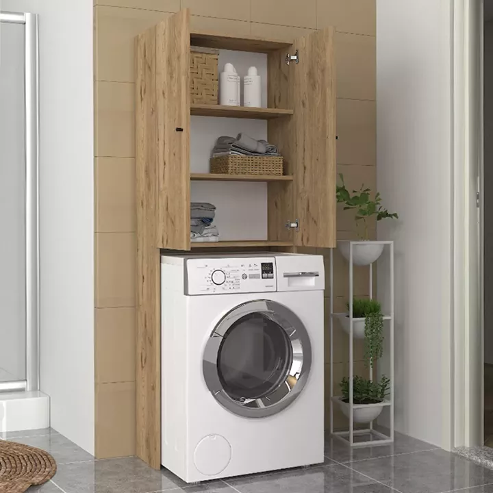 Έπιπλο πλυντηρίου Romme Megapap χρώμα sepet oak 65x27,1x180εκ.