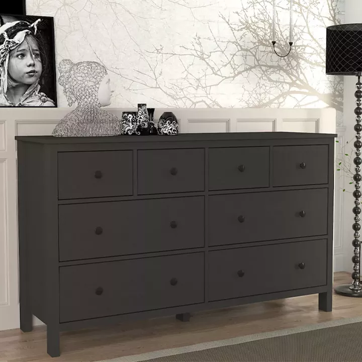 Συρταριέρα - Μπουφές Sabina Megapap χρώμα ανθρακί 160x50x96εκ.