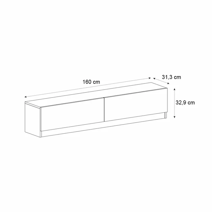 Έπιπλο τηλεόρασης Ahenk Megapap χρώμα καρυδί 160x31,3x32,9εκ.